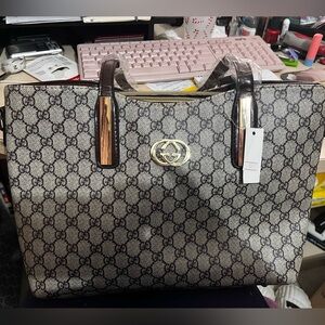 Gucci Brown and Cream Tote Bag